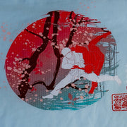 Ice Blue Sakura Judo Tatami Shirt